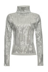 Ribbed turtleneck with sequin applications - 1