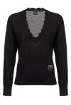 Pullover scollo a V con ricamo - 1