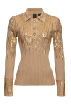 Ribbed polo shirt with sequins - 1