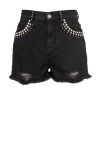 Shorts in denim bull con borchie - 1