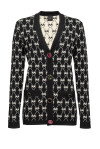 Cardigan monogram con bottoni gioiello - 4