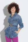 Giaccone in denim con fibbia - 4