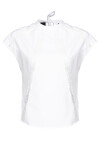 Sleeveless top in poplin and lace - 4
