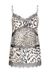 Top lingerie con pizzo in stampa animalier - 4