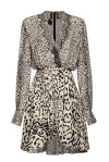 Vestito in twill stampa animalier - 1