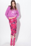 Midi skirt in hibiscus flower print - 3
