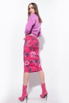 Midi skirt in hibiscus flower print - 4