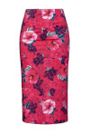 Midi skirt in hibiscus flower print - 1