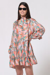 Minidress in seta fantasia piume - 3