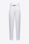 Pantaloni chinos con vita alta e cintura - 1