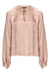 Blusa a maniche lunghe in satin stretch - 1