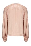 Blusa a maniche lunghe in satin stretch - 2