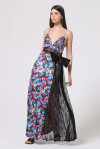 Maxi dress stampa floreale con pizzo - 3