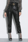 Pantaloni in similpelle con fibbia - 1