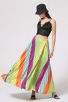 Pleated multicolored patterned maxi skirt - 3