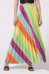Pleated multicolored patterned maxi skirt - 4