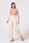 Pantaloni wide leg con elastico in vita - 3