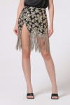 Miniskirt with gold embroidered flowers - 3