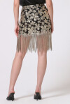 Miniskirt with gold embroidered flowers - 4