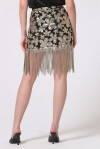 Miniskirt with gold embroidered flowers - 4