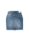 Minigonna di jeans con zip laterali - 2