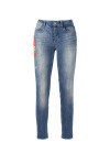 Jeans with floral lace application - 1