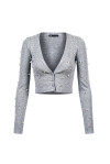 Short cardigan with pearls - 1