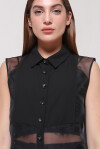 Camicia trasparente con bottoni gioiello - 2
