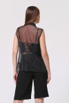Camicia trasparente con bottoni gioiello - 4