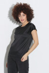 Blusa a maniche corte in raso di seta - 1