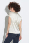 Blusa a maniche corte in raso di seta - 2