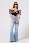 Crop top effetto bustier fantasia floreale - 4