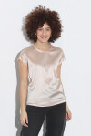 Blusa a maniche corte in raso di seta - 3