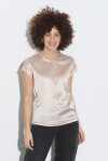 Short-sleeved blouse in silk satin - 3
