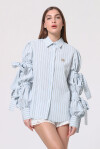 Classic patterned striped shirt with ribbons - 1