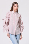 Classic patterned striped shirt with ribbons - 4
