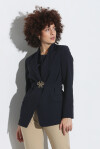 Long blazer with logoed belt - 3