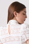Embroidered lace-effect T-shirt - 2
