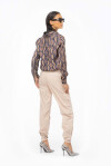 Camicia in twill stampa serpente - 4