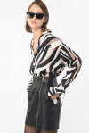 Blusa stampata effetto animalier astratto - 3