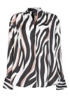 Blusa stampata effetto animalier astratto - 1