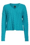 Boxy sweater with mix of cables - 1