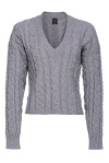 Boxy sweater with mix of cables - 1