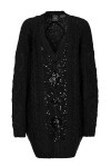 Maxi vestito in maglia multitreccia con paillettes - 1