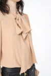 Silk blend blouse with sash - 3