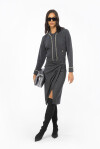 Flannel midi skirt with side twist - 4
