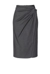 Flannel midi skirt with side twist - 1