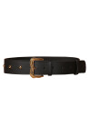 Leather belt with gold buckle - 1