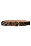 Spotted pony skin belt with jewel buckle - 1