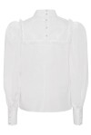 Blusa a collo alto con balze e decorazioni sul retro - 2